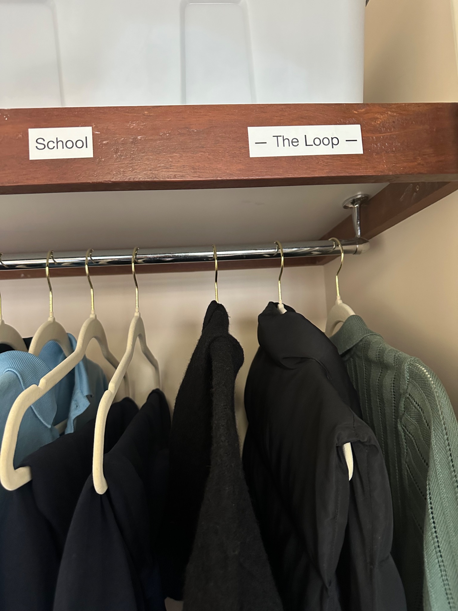 The Loop zone inside the wardrobe